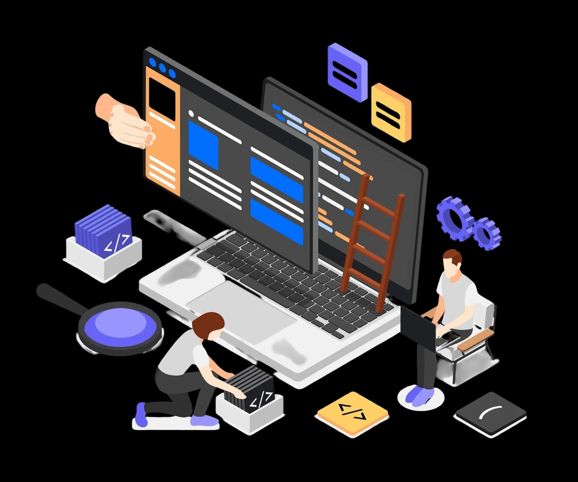 AI Development and UI/UX Design Illustration